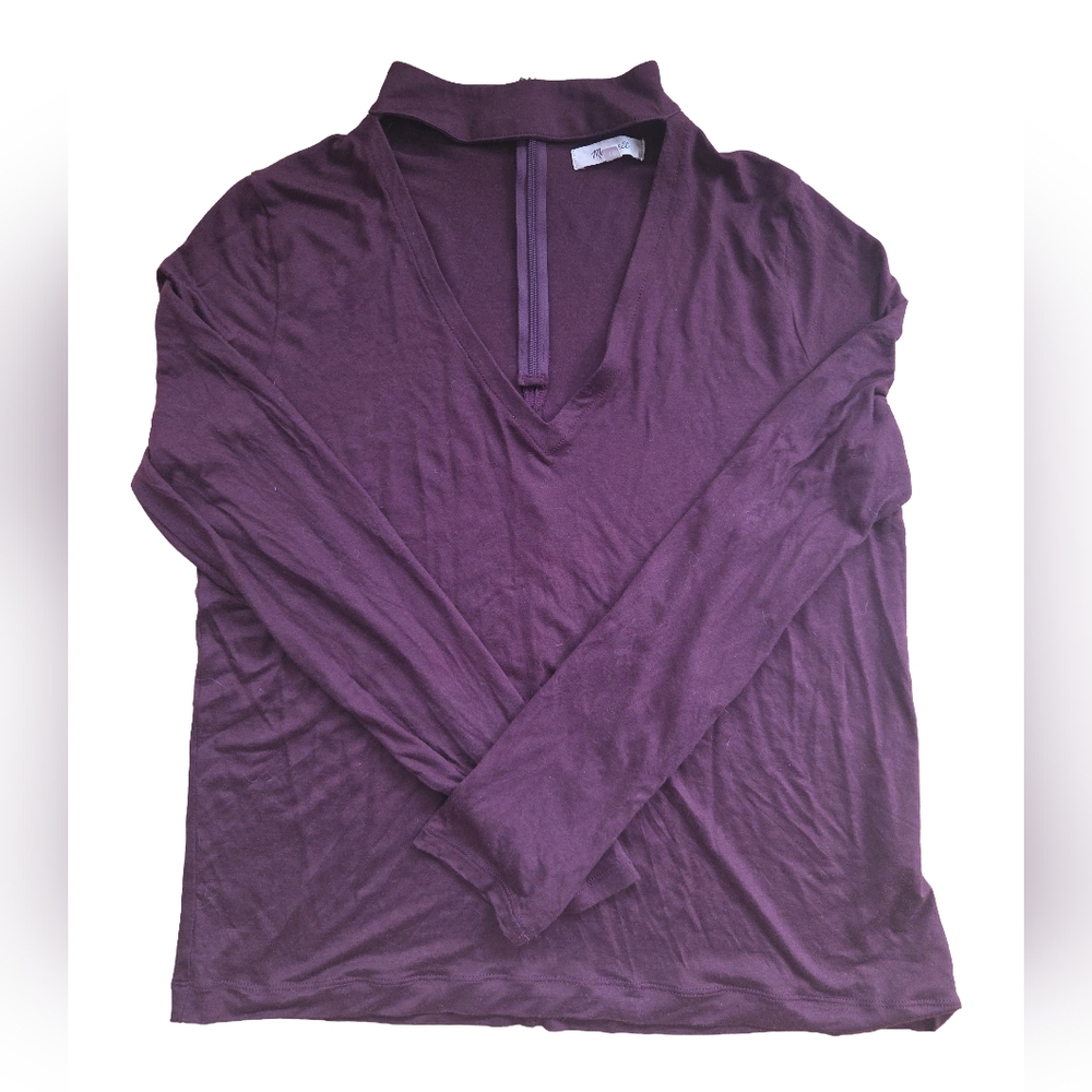 Madewell long-sleeved wrap top in beautiful Aubergine color Size L